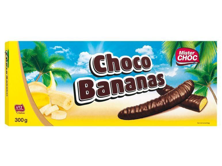 Цукерки Mister Choc Chocolate bananas банани в шоколаді 300г